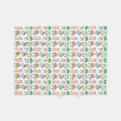 Koeien in het Houtpatroon Fleece Deken (Voorkant (Horizontaal))