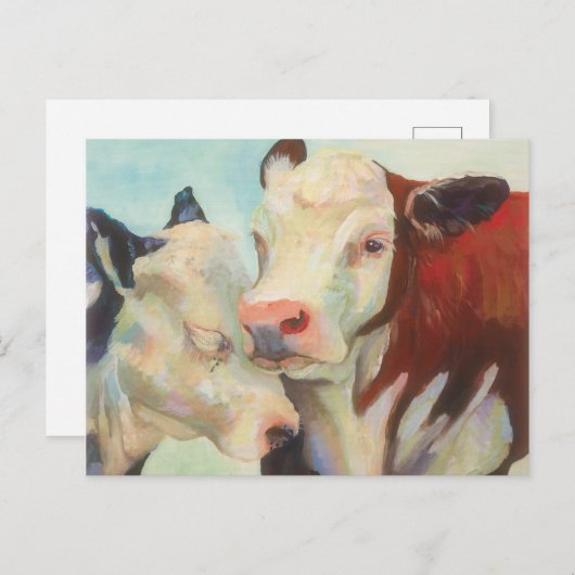 Koeien in liefde briefkaart (Voorkant / Achterkant)