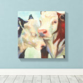 Koeien in liefde canvas afdruk (Insitu (Houten vloer))