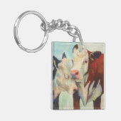 Koeien in liefde sleutelhanger (Voorkant Links)