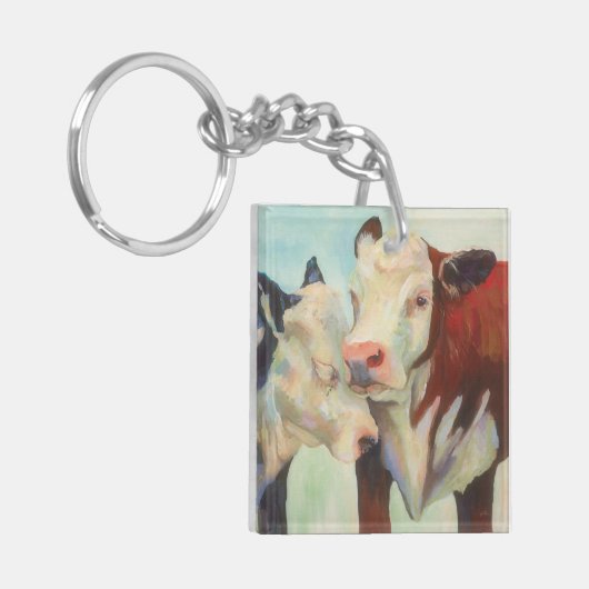Koeien in liefde sleutelhanger (Voorkant Links)