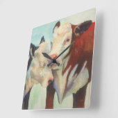 Koeien in liefde vierkante klok (Hoek)