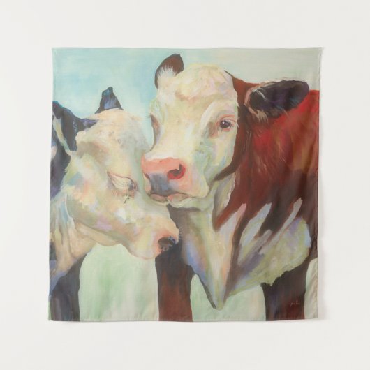 Koeien in liefde wandkleed (Voorkant (horizontaal))