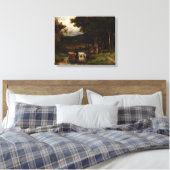 Koeien in stroompje bij bomen - Edward Bannister Canvas Afdruk (Insitu (Slaapkamer))