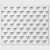 Koeien in wit bevestigen cadeaupapier (Vlak)