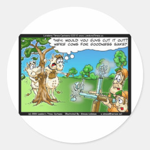 Koeien Jacht Seizoen Grappige T-shirts Mokken Kaar Ronde Sticker