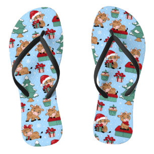 Koeien kerstFeestdagen Boerderij Modern Patroon Teenslippers