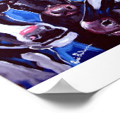 Koeien Kleurvolle Folk Poster (Hoek)