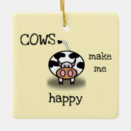 Koeien maken me blij keramisch ornament