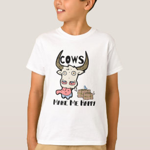 Koeien maken me blij met Moo Cow Shirt Girl Boys T
