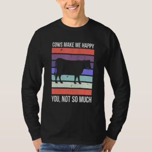Koeien maken me gelukkig Funny Cow Boer Boerderij T-shirt