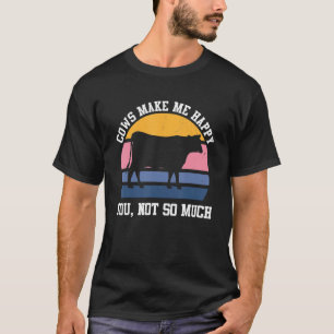 Koeien maken me gelukkig Grappige koe Boer Boer T-shirt