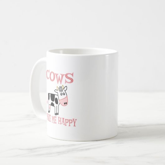 Koeien maken me gelukkig koffiemok (Voorkant links)