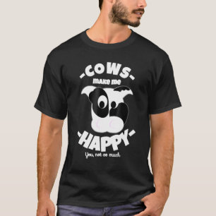 Koeien maken me gelukkig, liefde schattige koe boe t-shirt
