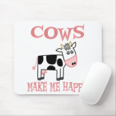 Koeien maken me gelukkig muismat (Met muis)