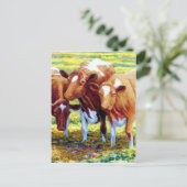 Koeien melkkoe in Afbeelding voor het schilderen v Briefkaart (Staand voorkant)