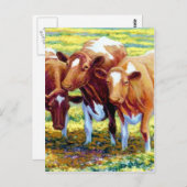 Koeien melkkoe in Afbeelding voor het schilderen v Briefkaart (Voorkant / Achterkant)