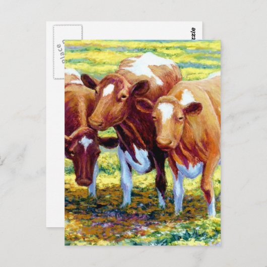 Koeien melkkoe in Afbeelding voor het schilderen v Briefkaart (Voorkant / Achterkant)