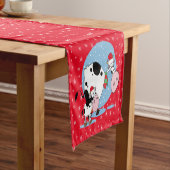 Koeien met kerstmis in het land met kerstmantels korte tafelloper (Voorbeeld)