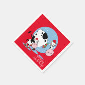 Koeien met kerstmis in het land met kerstmantels servet (Hoek)