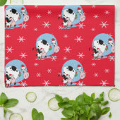 Koeien met kerstmis in het land met kerstmantels theedoek (Gevouwen)