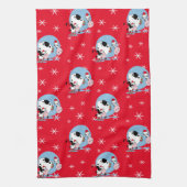 Koeien met kerstmis in het land met kerstmantels theedoek (Verticaal)