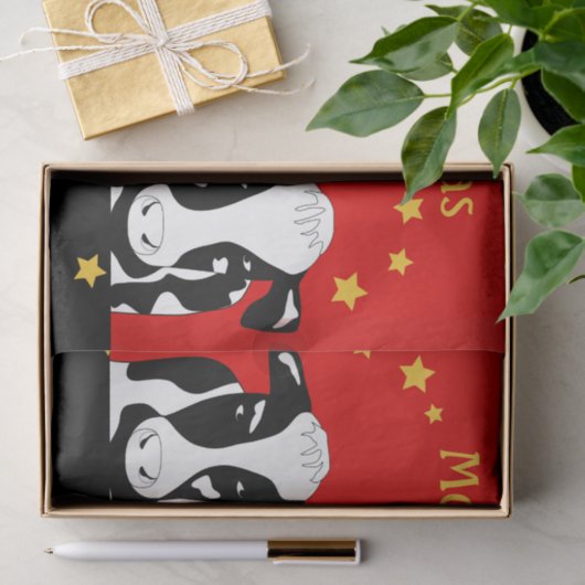 Koeien met kerstmis tissuepapier (Geschenk)