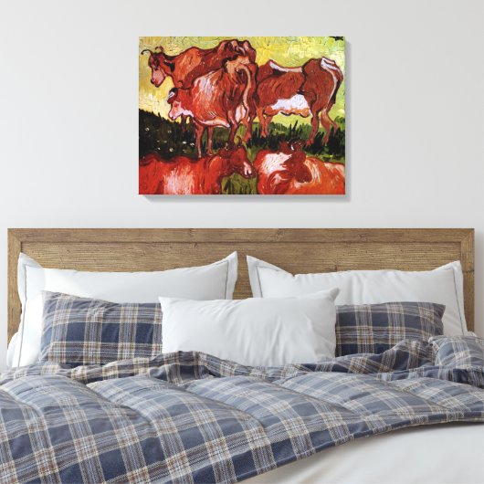 Koeien na Jordaens Vincent van Gogh Canvas Afdruk (Insitu (Slaapkamer))