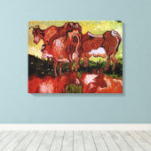 Koeien na Jordaens Vincent van Gogh Canvas Afdruk (Insitu (Houten vloer))