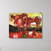 Koeien na Jordaens Vincent van Gogh Canvas Afdruk (Voorkant)