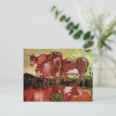 Koeien (na Jordanië) van Vincent van Gogh Briefkaart (Staand voorkant)