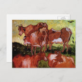 Koeien (na Jordanië) van Vincent van Gogh Briefkaart (Voorkant / Achterkant)