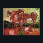 Koeien (na Jordanië) van Vincent van Gogh Briefkaart<br><div class="desc">Koeien (na Jordanië) van Vincent van Gogh zijn een kunstschilderij van de natuur van het impressionisme, met een schilderij van de bruine koeien die op gras grazen in een weide op een boerderij in Auvers-sur-Oise, Frankrijk. Over de kunstenaar: Vincent Willem van Gogh was een Post Impressionistische schilder wiens werk het...</div>