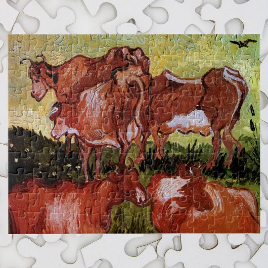 Koeien (na Jordanië) van Vincent van Gogh Legpuzzel