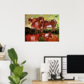 Koeien (na Jordanië) van Vincent van Gogh Poster (Thuiskantoor)