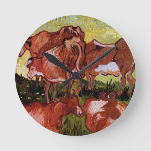 Koeien (na Jordanië) van Vincent van Gogh Ronde Klok