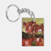 Koeien (na Jordanië) van Vincent van Gogh Sleutelhanger (Voorkant Links)