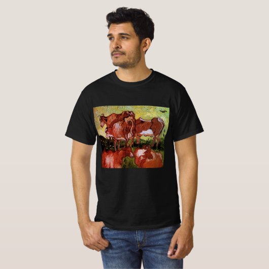 Koeien (na Jordanië) van Vincent van Gogh T-shirt (Voorkant volledig)