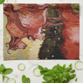 Koeien (na Jordanië) van Vincent van Gogh Theedoek (Gevouwen)