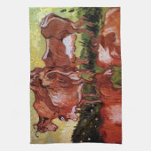 Koeien (na Jordanië) van Vincent van Gogh Theedoek (Verticaal)