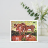 Koeien (na Jordanië), Vincent van Gogh Briefkaart (Staand voorkant)