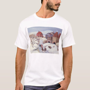 Koeien naar huis rijden in de sneeuw t-shirt