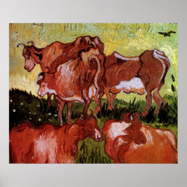 Koeien (naar Jordaens) door Vincent van Gogh Poster