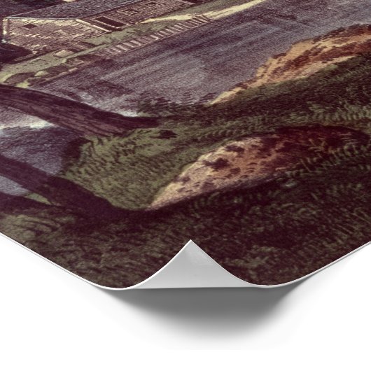 Koeien op de kust van een meer poster (Hoek)