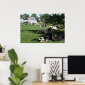 Koeien op het Boerderij Fotografie Midwest Poste Poster (Thuiskantoor)