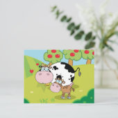 Koeien op het Briefkaart van de Boerderij (Staand voorkant)