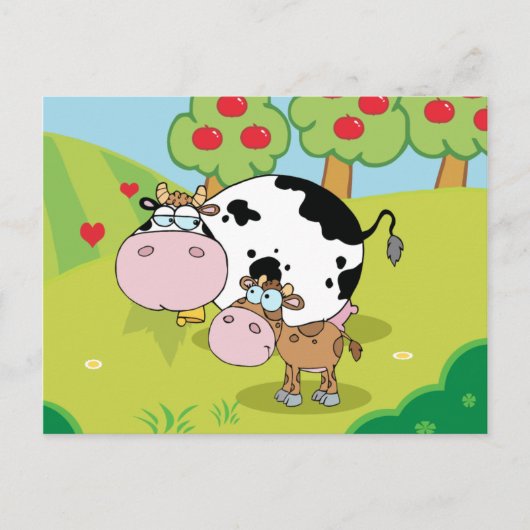 Koeien op het Briefkaart van de Boerderij (Voorkant)