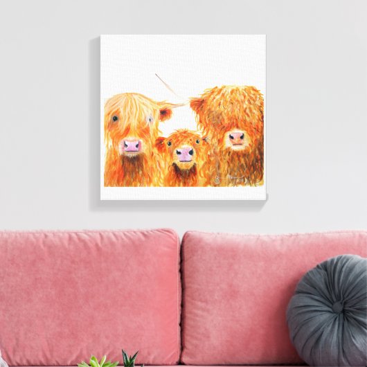 Koeien op het hoogste niveau: We 3 Coos Box Canvas (Insitu (Woonkamer))
