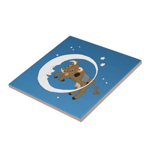 Koeien over de maan tegeltje (Zijkant)