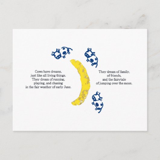 Koeien over het Briefkaart van de maan (Voorkant)